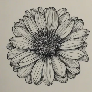 Line drawing of a flower
