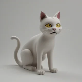 clay animation style cat, on a plain white background, even lighting 