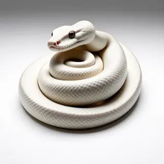 coiled up albino snake