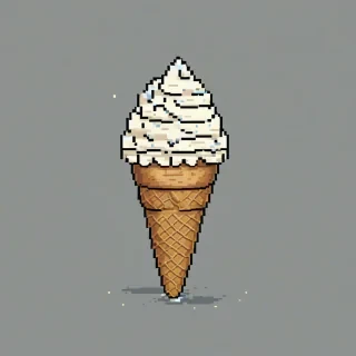 Pixel art of vanilla ice cream