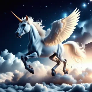 Space unicorn, soaring through the stars