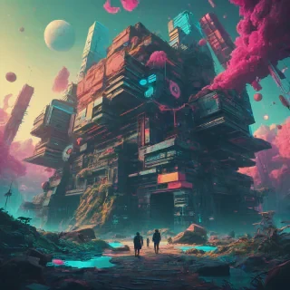 Beeple art style scene