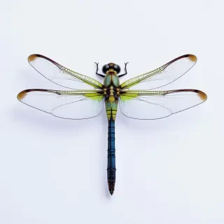 dragonfly with mauve and green wings