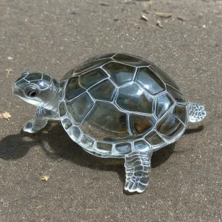 A clear glass turtle