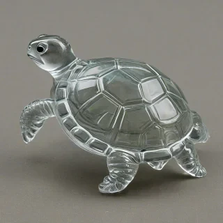 A clear glass turtle