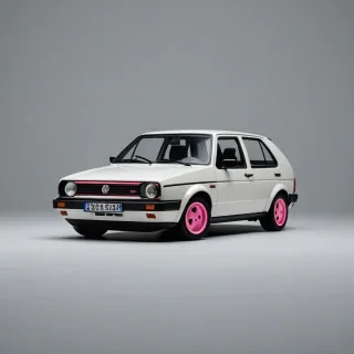 A volkswagen golf mk2 piggy bank., on a plain white background, even lighting