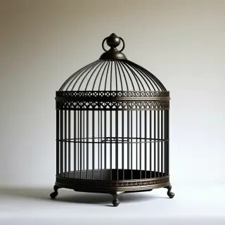 Victorian metal birdcage