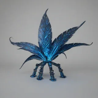 Magical artifact, Indigo, industrial, full-body view, on white background