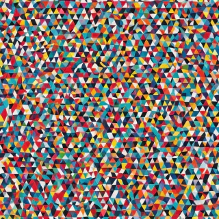 Op Art with triangles, vibrant colors, full-body view, on white background