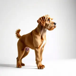 full body side view goldendoodle