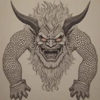 Pointillism-style Oni