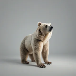 Nordic forest animal, such as a bear, only animal in the image, bright lighting, on a plain white background, even lighting