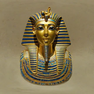 King Tut's tomb, on a plain white background, even lighting