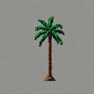 pixel art palm tree, on a plain white background, even lighting