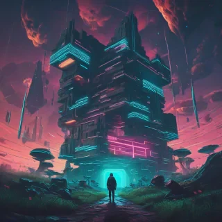 Beeple art style scene
