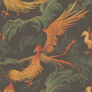 Ghibli-style of a phoenix