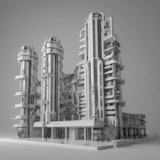 biopunk building, on a plain white background, even lighting 