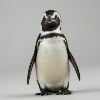 African Penguin, on a plain white background, even lighting