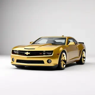 A gold Camero