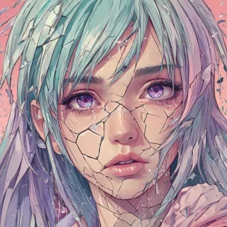 Digital anime art style pastel art of something Shattered