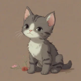 Ghibli-style of a kitten