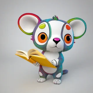 3d hand drawn cartoon, single cute storybook animal, with colorful outlines, on a plain white background, even lighting