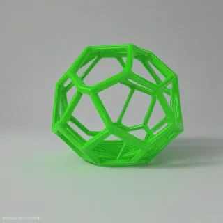 lime green color, hollow 3d hexagon shaped ball, on a plain white background, even lighting
