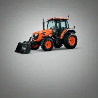 Kubota farming tractor, on a plain white background, even lighting