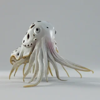 3d cartoon animation, cuttlefish, on a plain white background, even lighting