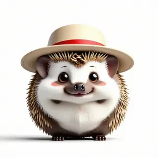 cartoon hedgehog wearing a hat