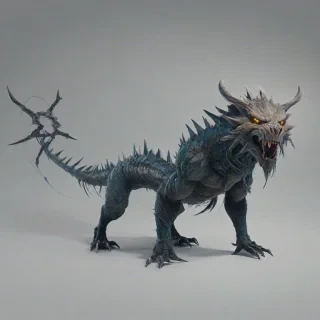 Witcher type monster, bright lighting, on a plain white background, even lighting