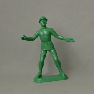 single plastic green army man