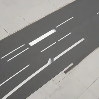 A full-body view of a concrete lane divider for roads, with a wide shot, on a plain white background, with a digital art style, and dynamic shadows, and a bird’s eye view perspective, with a focus on the texture of the concrete and the lane divider's shape, on a plain white background, even lighting 