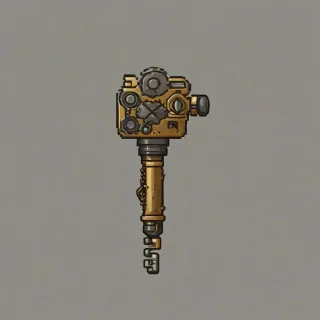 chibi, pixel art style, steampunk tool gadget on a plain white background, even lighting, on a plain white background, even lighting