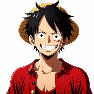 Monkey D Luffy with his iconic wide smile