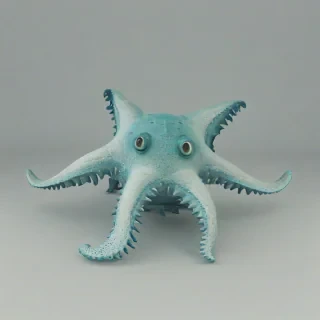 3d cartoon sea creature, on a plain white background, even lighting