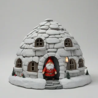 gnome igloo house, on a plain white background, even lighting