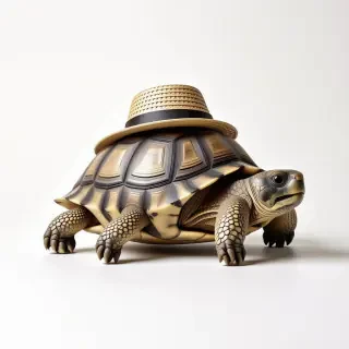 tortoise with hat