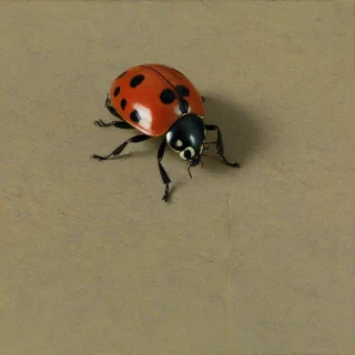 Renaissance  painting of a ladybug