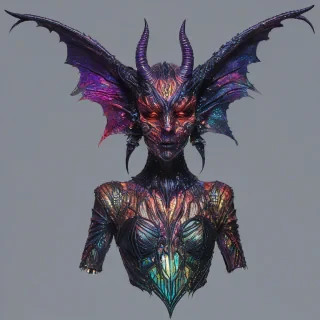 iridescent demon couture style art