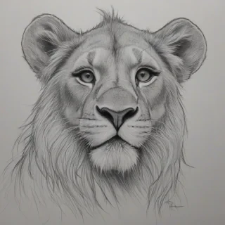 Sketch drawing of Simba