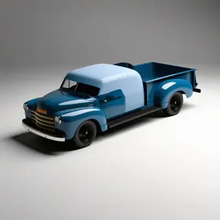 1950s vintage light blue truck