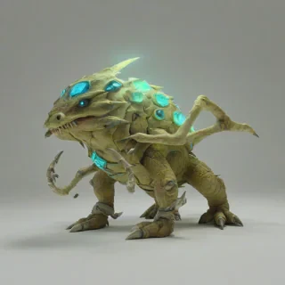 Zelda like creature, bright lighting, on a plain white background, even lighting