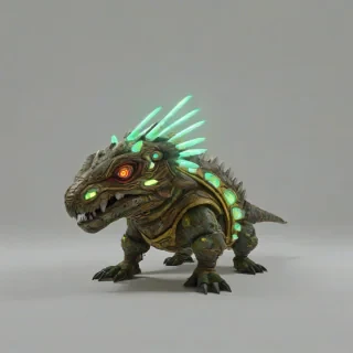Zelda type creature with bright accents, bright lighting on a plain white background, even lighting, on a plain white background, even lighting
