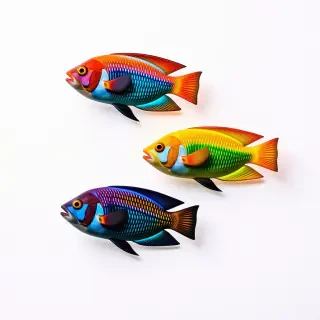 four beautiful rainbow fish