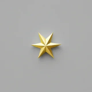 3d gold star, on a plain white background, even lighting