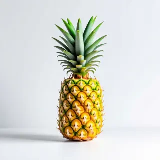 pineapple with neon green tips on the leaves