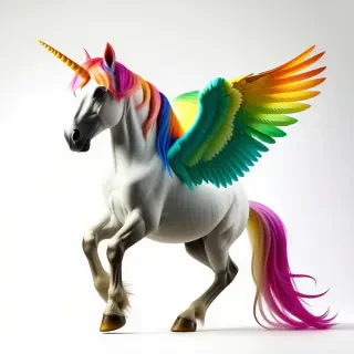 rainbow unicorn with wings