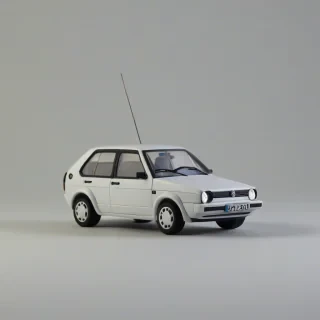 A volkswagen golf mk2 piggy bank suitable for 3d printing., on a plain white background, even lighting
