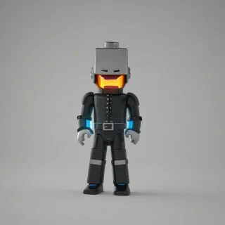 A single Roblox character, bright lighting, on a plain white background, even lighting